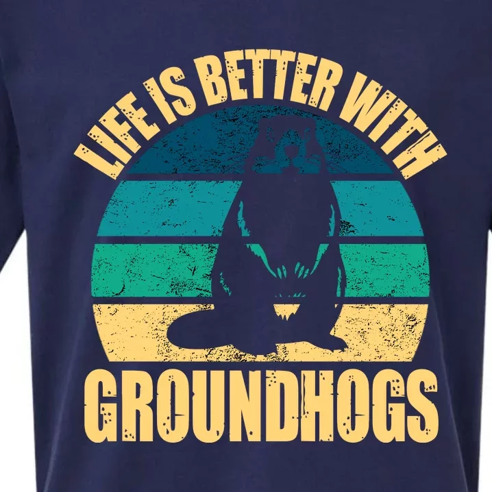 Life Is Better With Groundhogs Sueded Cloud Jersey T-Shirt