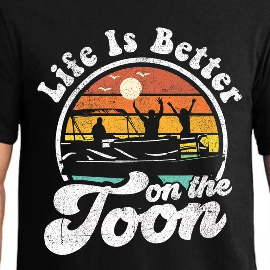 Life Is Better On The Toon Funny Pontoon Boat Boating Gift Pajama Set