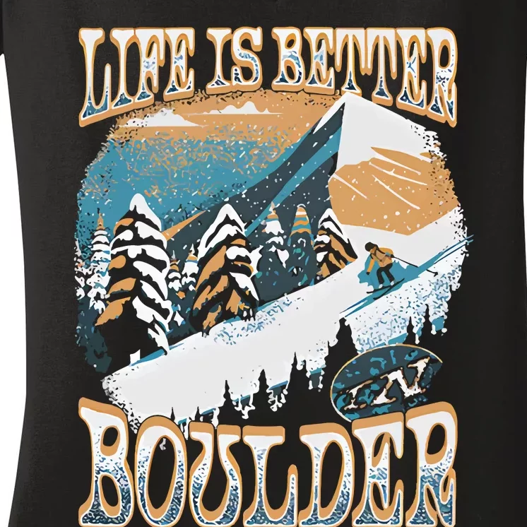 Life Is Better Co Iii Boulder Women's V-Neck T-Shirt