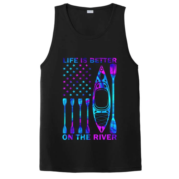 Life Is Better On The Rivergift Best Ideas For Kayaker Funny Gift Performance Tank