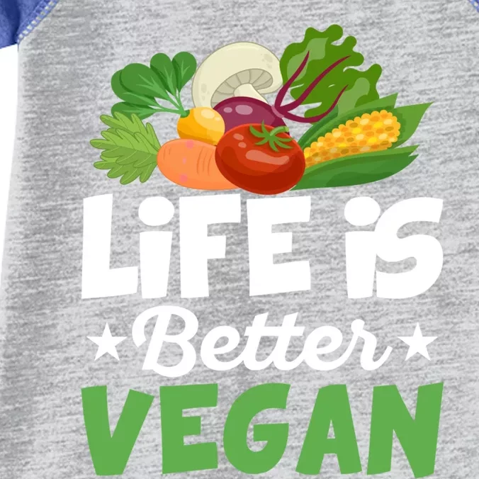 Life Is Better Vegan Funny Veganism Veggie Cool Gift Infant Baby Jersey Bodysuit