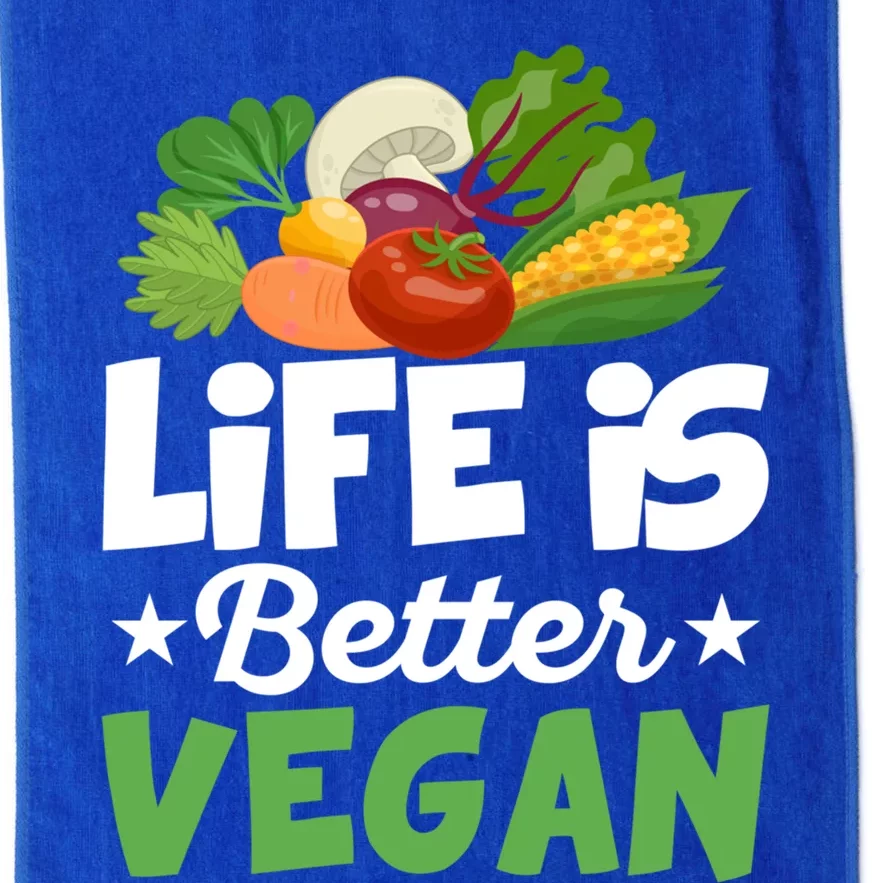 Life Is Better Vegan Funny Veganism Veggie Cool Gift Platinum Collection Golf Towel