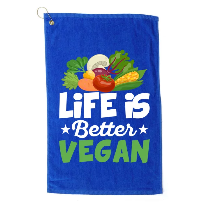 Life Is Better Vegan Funny Veganism Veggie Cool Gift Platinum Collection Golf Towel