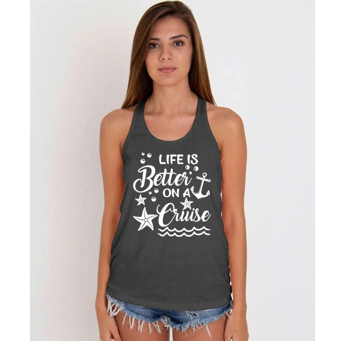 Life Is Better On A Cruise Cruising Lover Cruiser Women's Knotted Racerback Tank