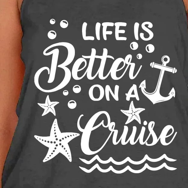 Life Is Better On A Cruise Cruising Lover Cruiser Women's Knotted Racerback Tank