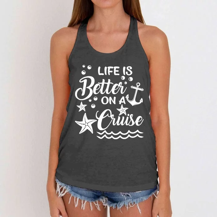 Life Is Better On A Cruise Cruising Lover Cruiser Women's Knotted Racerback Tank