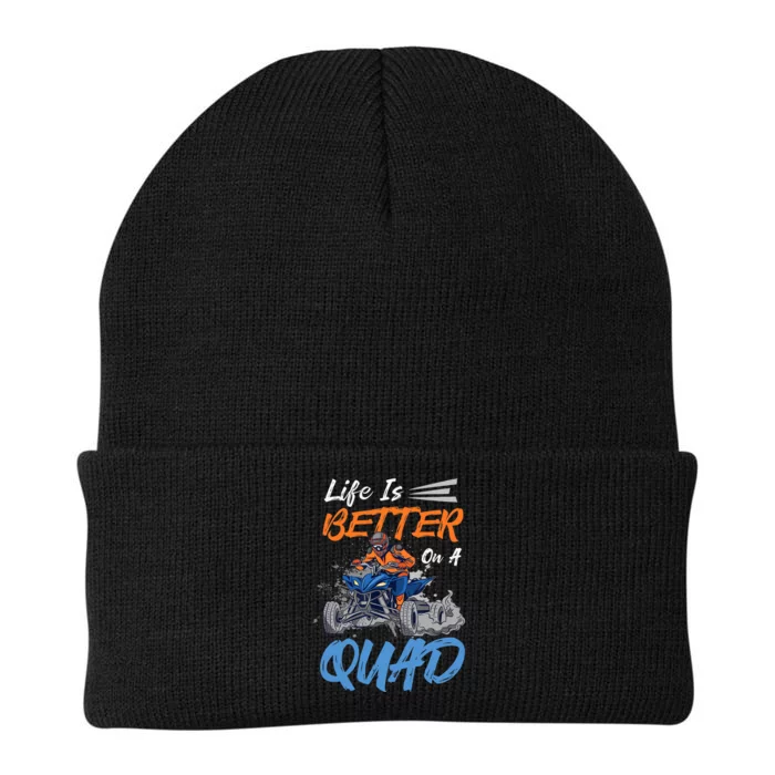 Life Is Better On A Quad Design For ATV And Quad Fans Knit Cap Winter Beanie