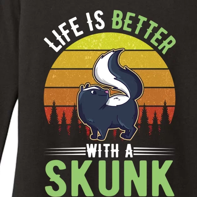 Life Is Better With A Skunk Great Gift Womens CVC Long Sleeve Shirt