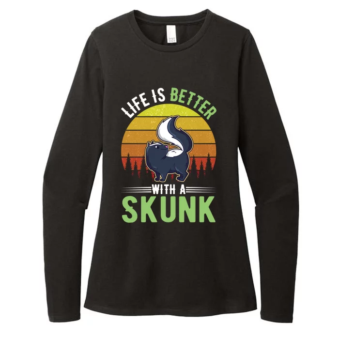 Life Is Better With A Skunk Great Gift Womens CVC Long Sleeve Shirt