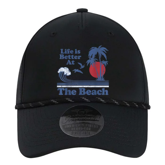 Life Is Better At The Beach Retro Vintage 80s 70s Vacation Performance The Dyno Cap