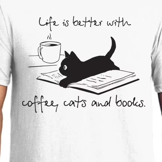 Life Is Better With Books Cats And Coffee Pajama Set