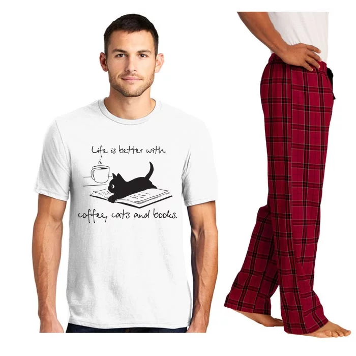 Life Is Better With Books Cats And Coffee Pajama Set