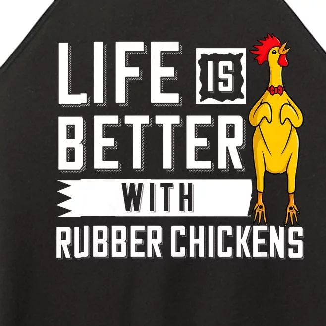 Life Is Better With Rubber Chickens Screaming Costume Women’s Perfect Tri Rocker Tank