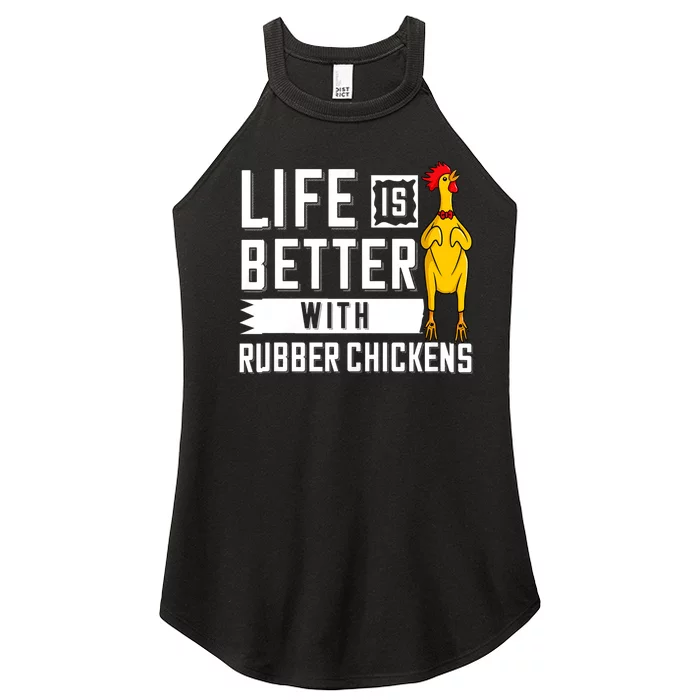 Life Is Better With Rubber Chickens Screaming Costume Women’s Perfect Tri Rocker Tank