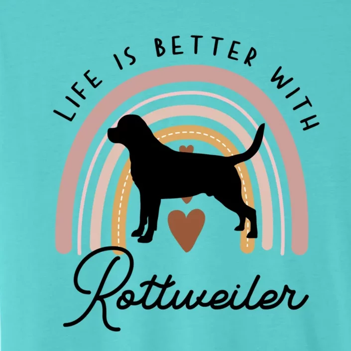 Life Is Better Rottweiler Rainbow Dog Mom Gift ChromaSoft Performance T-Shirt