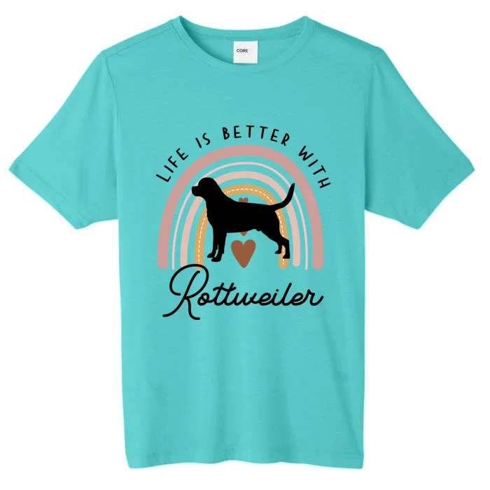 Life Is Better Rottweiler Rainbow Dog Mom Gift ChromaSoft Performance T-Shirt