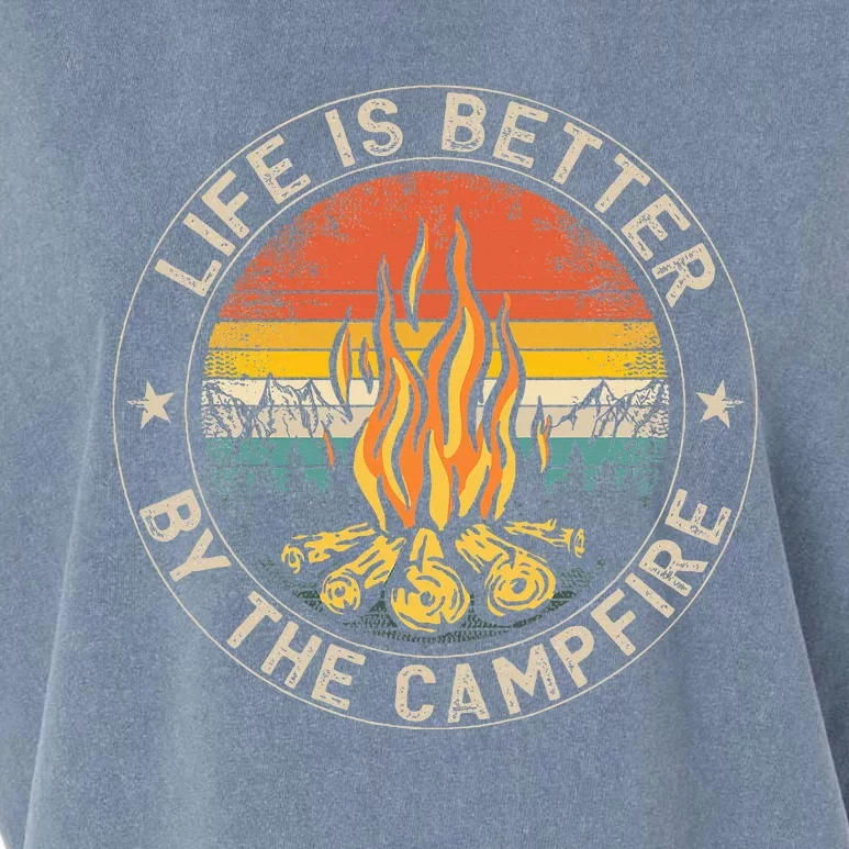 Life Is Better By The Campfire Camping Campfire Garment-Dyed Women's Muscle Tee