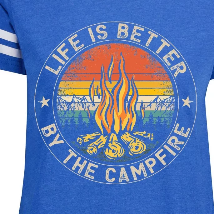 Life Is Better By The Campfire Camping Campfire Enza Ladies Jersey Football T-Shirt