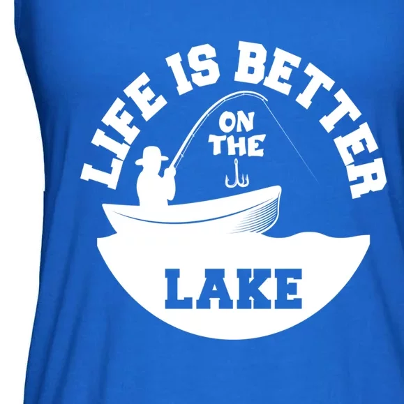 Life Is Better On The Lake Fishing Lake Life Gift Ladies Essential Flowy Tank