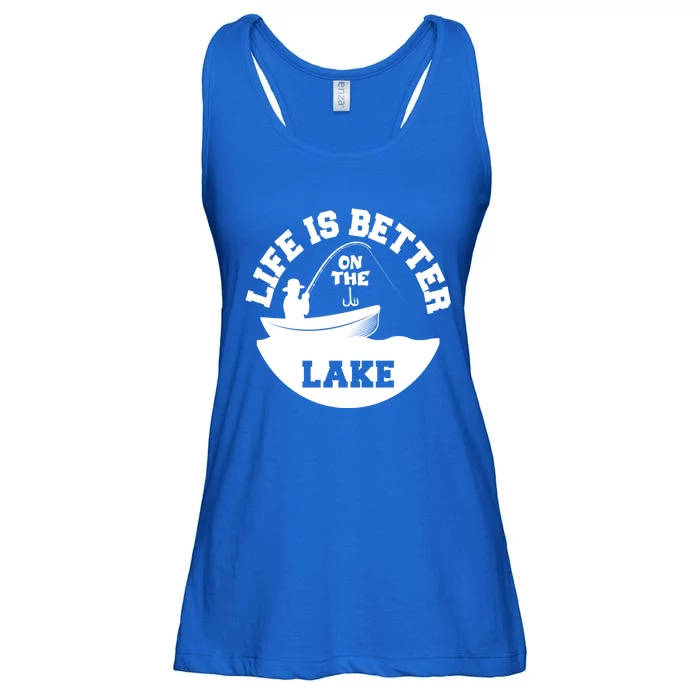 Life Is Better On The Lake Fishing Lake Life Gift Ladies Essential Flowy Tank