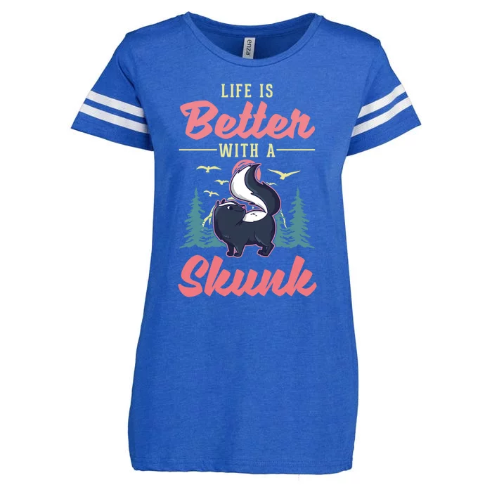 Life Is Better With A Skunk Gift Enza Ladies Jersey Football T-Shirt