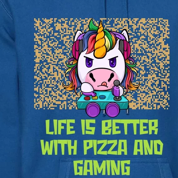 Life Is Better With Pizza And Gaming Gamer Italian Food Gift Premium Hoodie