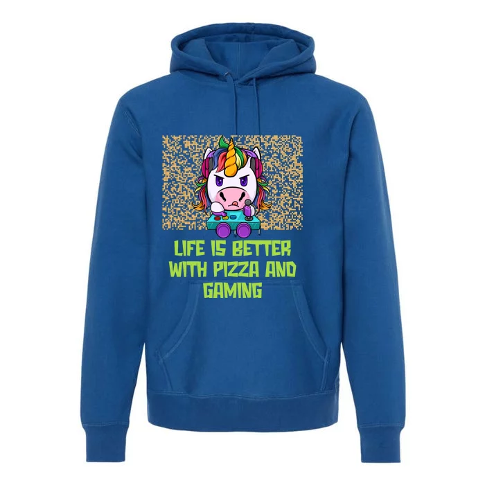 Life Is Better With Pizza And Gaming Gamer Italian Food Gift Premium Hoodie