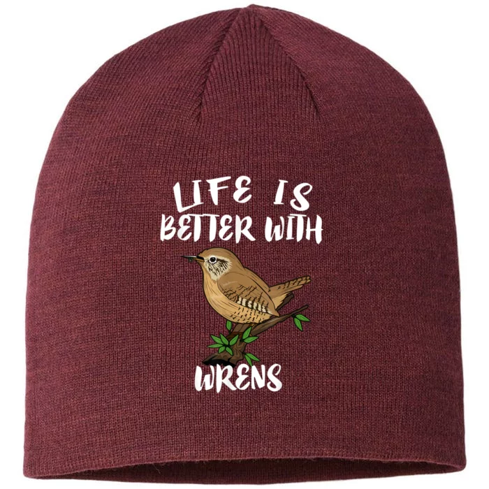 Life Is Better With Wrens Birds Birding 8 1/2in Sustainable Knit Beanie