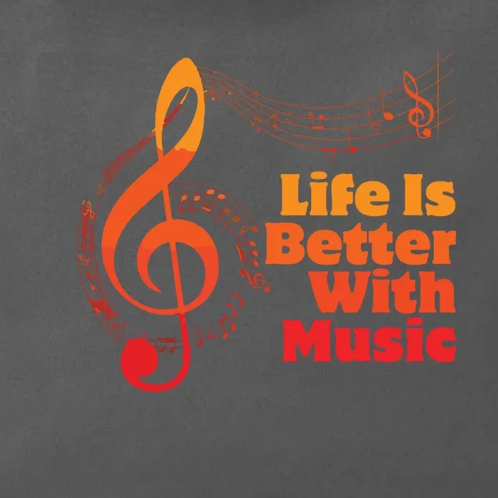 Life Is Better With Music Theory Musician Teacher Notes Clef Zip Tote Bag