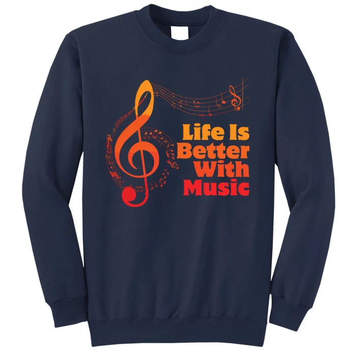 Life Is Better With Music Theory Musician Teacher Notes Clef Sweatshirt