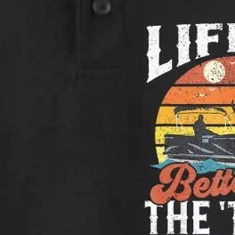 Life Is Better On The Toon Pontoon Boat Boating Gift For Dad Dry Zone Grid Performance Polo