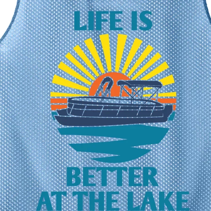 Life Is Better At The Lake Pontoon Boat Pontooning Lake Love Great Gift Mesh Reversible Basketball Jersey Tank