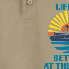 Life Is Better At The Lake Pontoon Boat Pontooning Lake Love Great Gift Dry Zone Grid Performance Polo