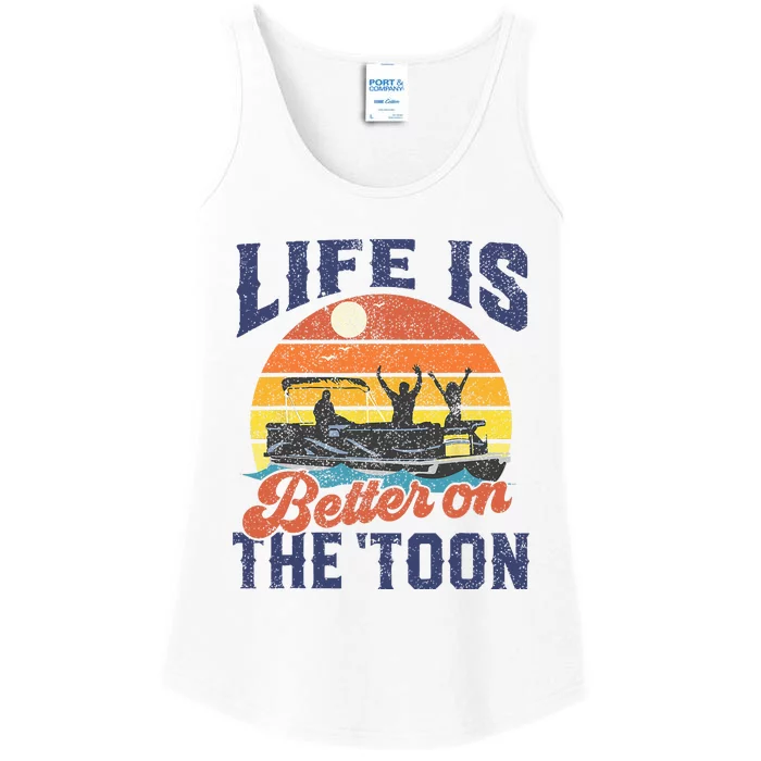 Life Is Better On The Toon Pontoon Boat Boating Fathers Gift Ladies Essential Tank