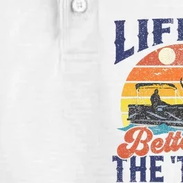 Life Is Better On The Toon Pontoon Boat Boating Fathers Gift Dry Zone Grid Performance Polo