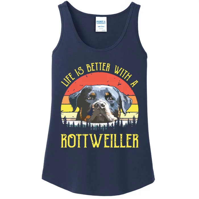 Life Is Better With A Rottweiler Dog Lover Gift Ladies Essential Tank