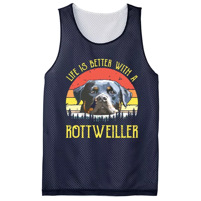 Life Is Better With A Rottweiler Dog Lover Gift Mesh Reversible Basketball Jersey Tank