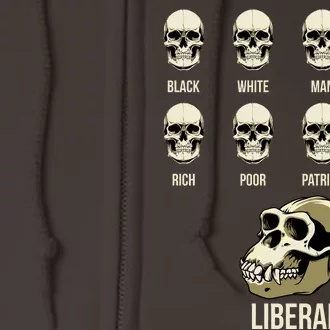 Liberal Monkey Black White Man Woman Rich Poor Patriot Conservative Full Zip Hoodie