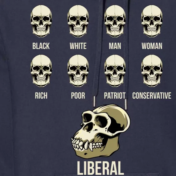 Liberal Monkey Black White Man Woman Rich Poor Patriot Conservative Premium Hoodie