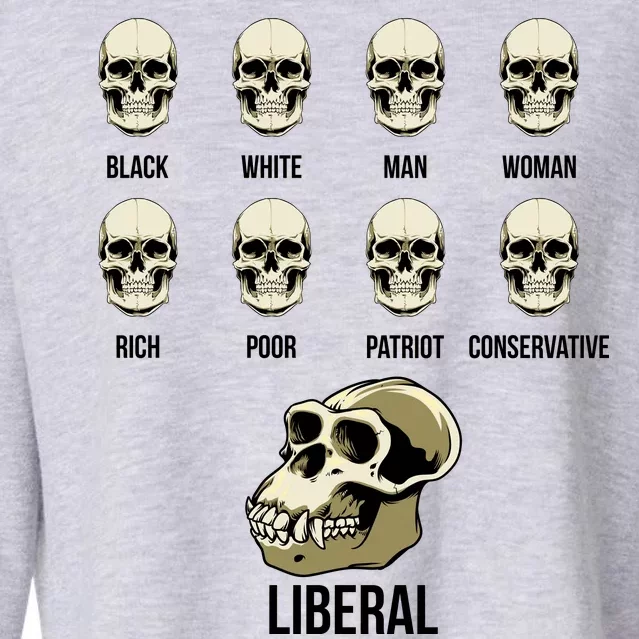 Liberal Monkey Black White Man Woman Rich Poor Patriot Conservative Cropped Pullover Crew