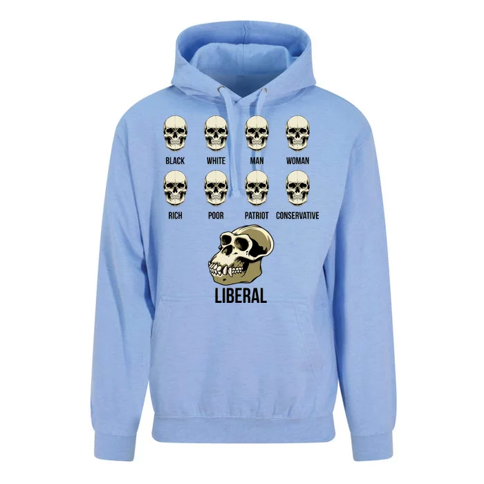 Liberal Monkey Black White Man Woman Rich Poor Patriot Conservative Unisex Surf Hoodie