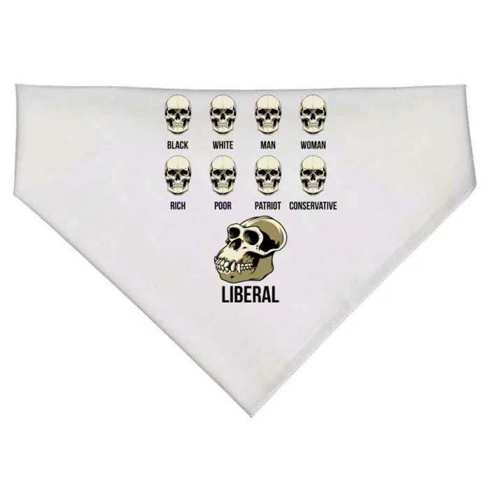 Liberal Monkey Black White Man Woman Rich Poor Patriot Conservative USA-Made Doggie Bandana