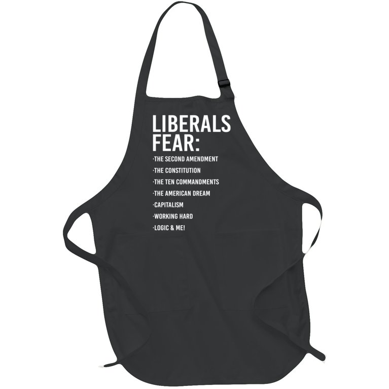 Liberals Fear Conservative Republican Full-Length Apron With Pocket