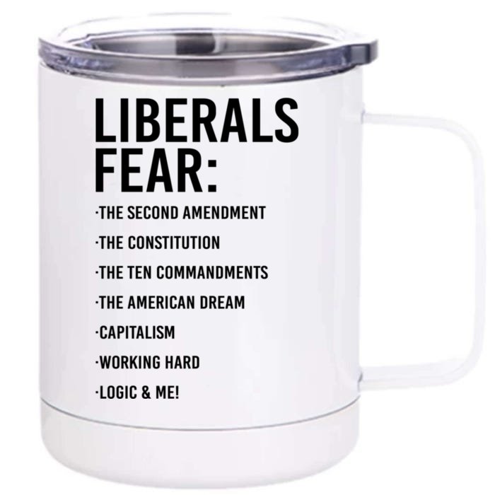 Liberals Fear Conservative Republican Front & Back 12oz Stainless Steel Tumbler Cup