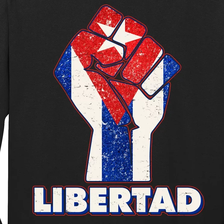 Libertad Cuba Cuban Flag Protest Fist Long Sleeve Shirt