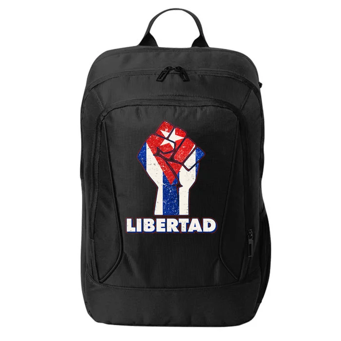 Libertad Cuba Cuban Flag Protest Fist City Backpack