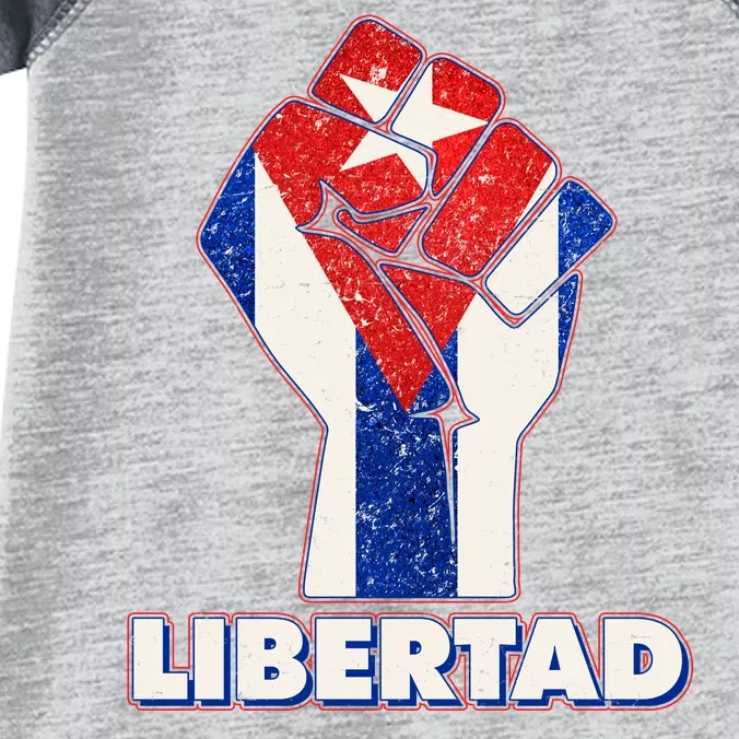 Libertad Cuba Cuban Flag Protest Fist Infant Baby Jersey Bodysuit