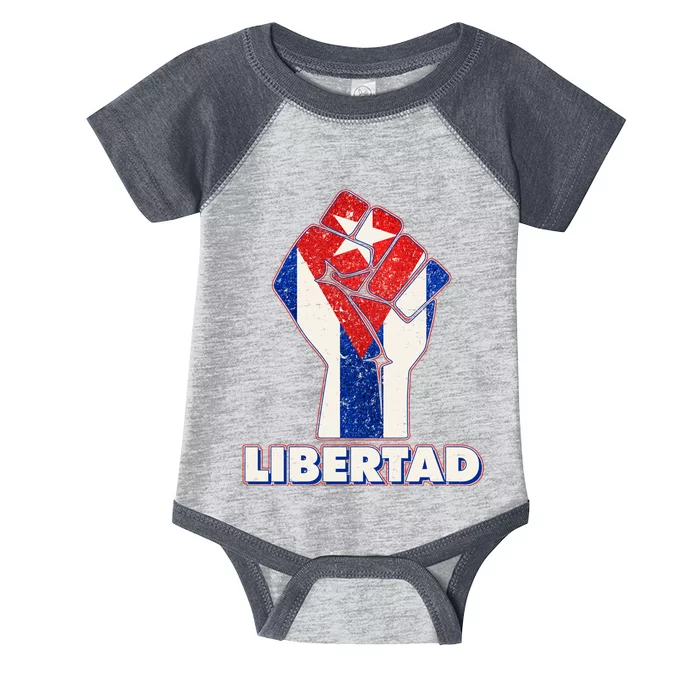 Libertad Cuba Cuban Flag Protest Fist Infant Baby Jersey Bodysuit