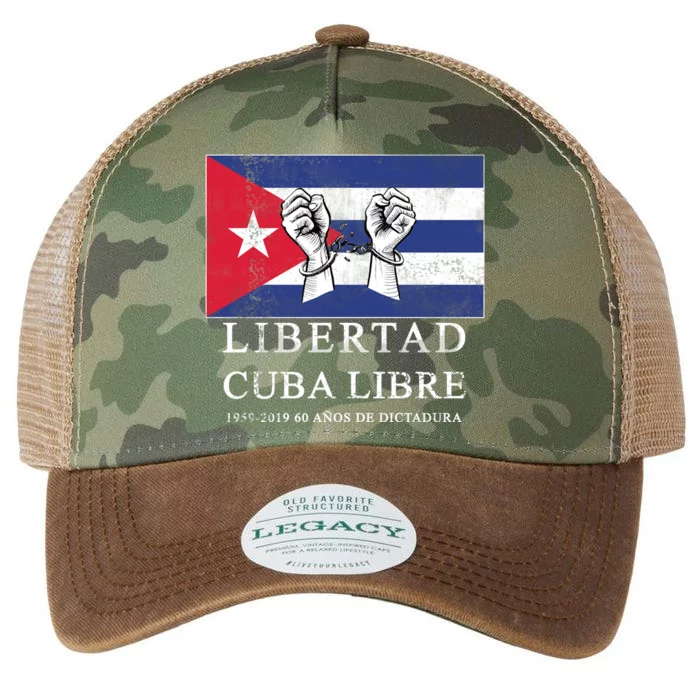 Libertad Cuba Libre Bandera Cubana Liberated De Cuba Legacy Tie Dye Trucker Hat