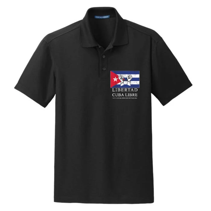 Libertad Cuba Libre Bandera Cubana Liberated De Cuba Dry Zone Grid Performance Polo